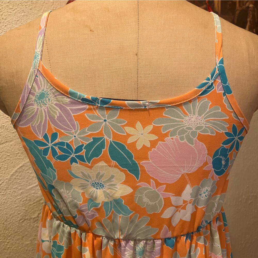 Velvet Torch Los Angeles Floral Print Tiered Midi Slip Dress Size XS - Picture 10 of 13